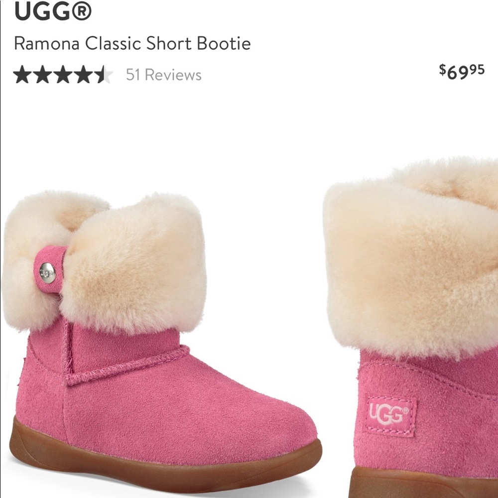 Baby Uggs. Hot pink with fur. Ramona